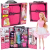 Pink Wardrobe Set for Dolls, Dresses, Shoes, Accessories