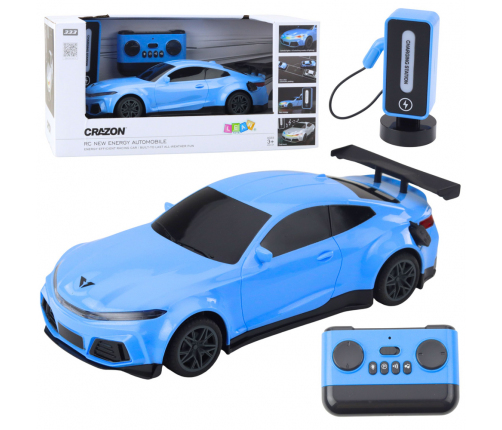 Electric Sports Car Remote Controlled Charging Station Blue