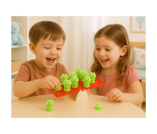 Educational Skill Game for Children Balancing Frogs