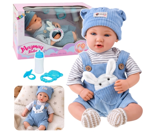 Baby Doll in Blue Bunny Outfit Accessories Sounds 39 cm