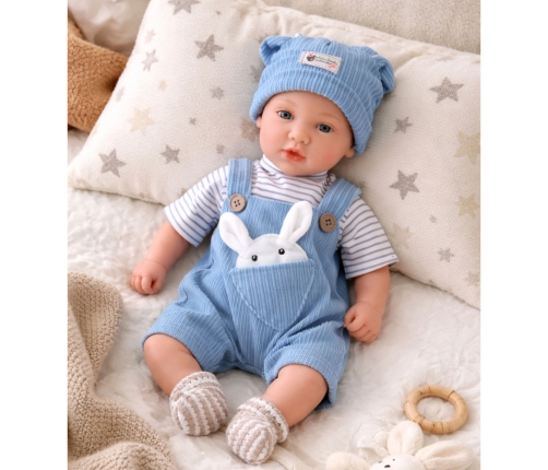 Baby Doll in Blue Bunny Outfit Accessories Sounds 39 cm