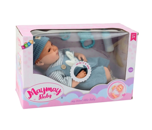 Baby Doll in Blue Bunny Outfit Accessories Sounds 39 cm