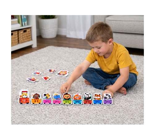 Educational Puzzle For Toddlers Alphabet Train With Animals 40 pcs.