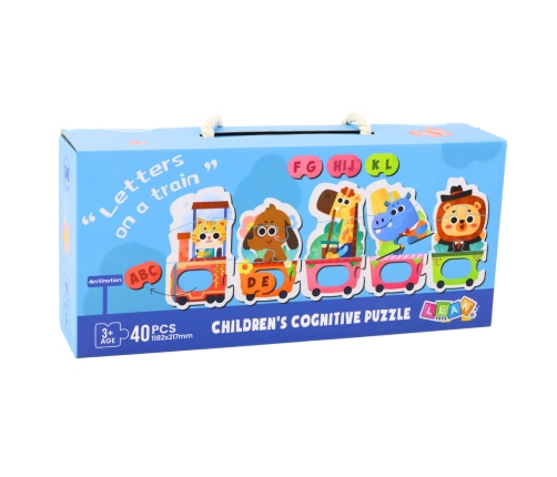 Educational Puzzle For Toddlers Alphabet Train With Animals 40 pcs.