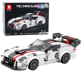 Construction Bricks VIPER Sports Car White and Red 379 pcs.