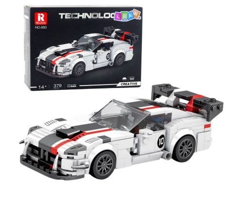 Construction Bricks VIPER Sports Car White and Red 379 pcs.