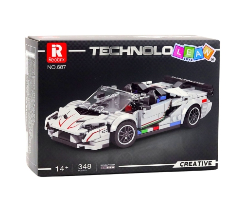Construction Bricks Sports Car Convertible SVJ White 348 pcs.