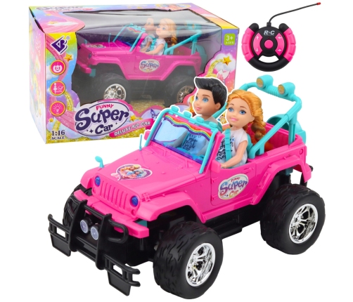 Remote Controlled RC Off-Road Car with Dolls Pink 1:16