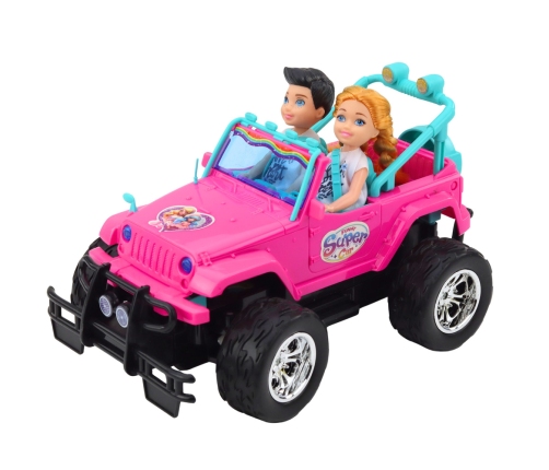 Remote Controlled RC Off-Road Car with Dolls Pink 1:16