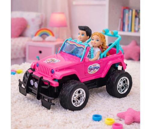 Remote Controlled RC Off-Road Car with Dolls Pink 1:16
