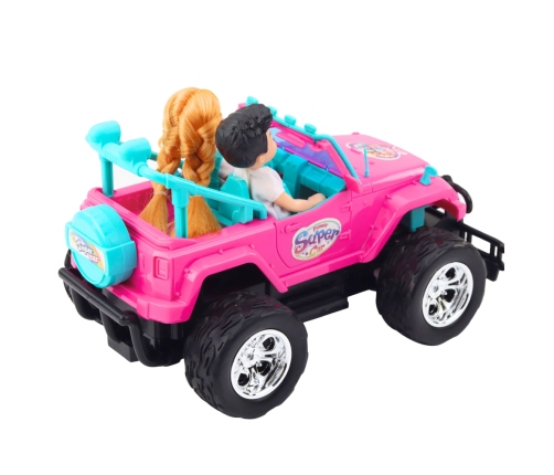 Remote Controlled RC Off-Road Car with Dolls Pink 1:16