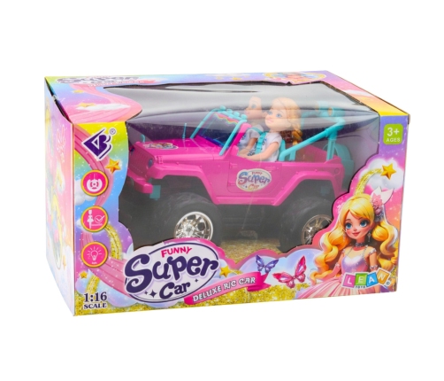 Remote Controlled RC Off-Road Car with Dolls Pink 1:16