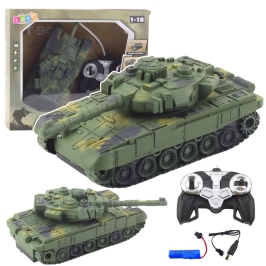 T90 Military Tank Remote Controlled RC Lights Sounds Green 1:18