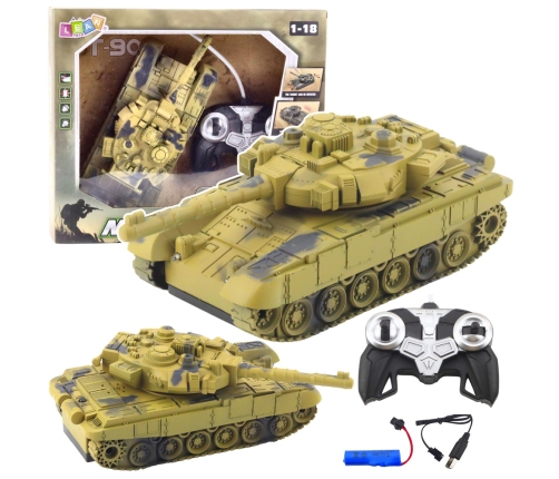 T90 Military Tank Remote Controlled RC Lights Sounds Sand 1:18