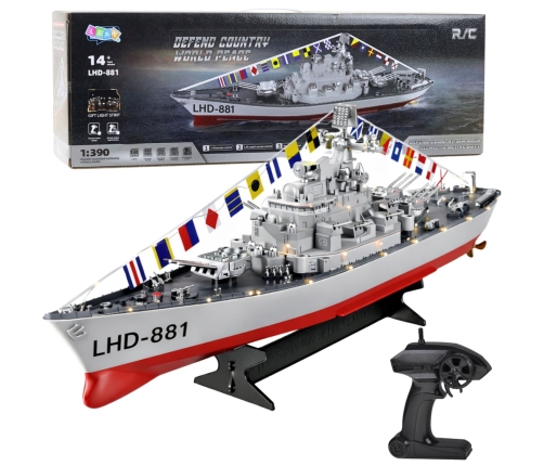 RC Aircraft Carrier Warship Remote Controlled LED Lighting 1:390