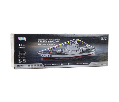 RC Aircraft Carrier Warship Remote Controlled LED Lighting 1:390