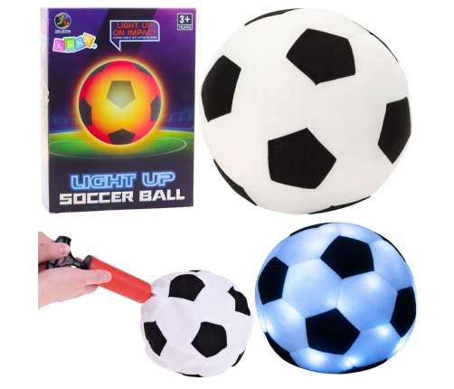 Lightweight Soccer Ball for Throwing and Kicking, Glowing Material, Black and White