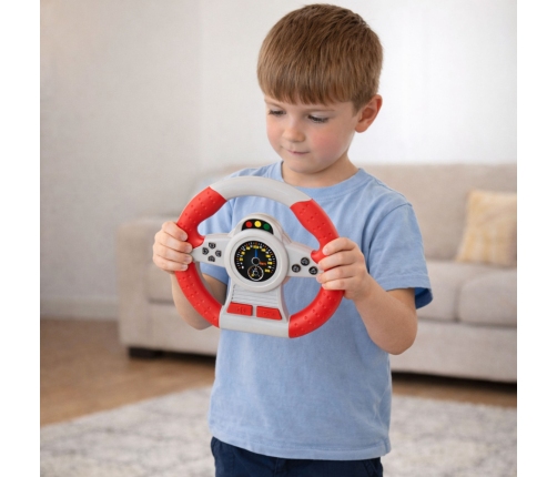 Interactive Steering Wheel Driving Simulator Lights Sounds Red