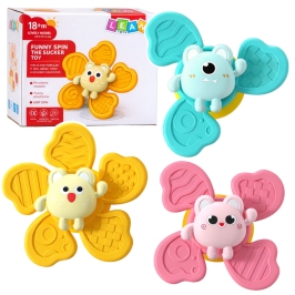 Set of Fidget Spinners Rattles Spinning Suction Cups Colorful 3 pcs.