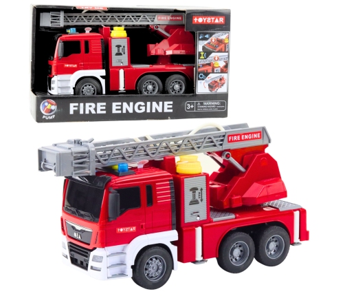 Fire Truck with Boom Fire Department Drive Water Pouring Lights Sounds