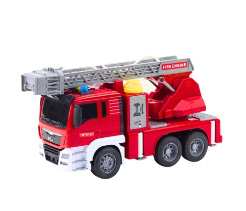 Fire Truck with Boom Fire Department Drive Water Pouring Lights Sounds