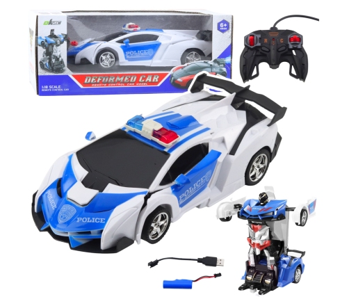 Auto Robot 2in1 Police Remote Controlled Police Car RC 1:18