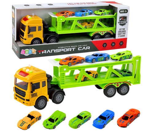 Lora Transport Truck With Cars Lights Sounds Green
