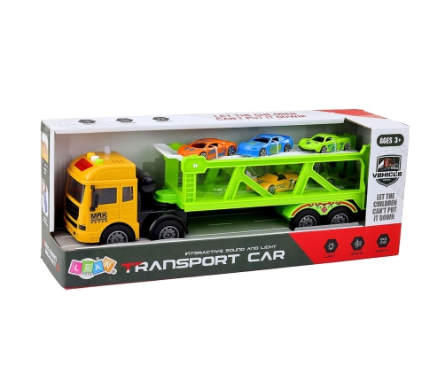 Lora Transport Truck With Cars Lights Sounds Green