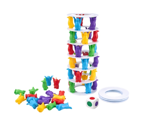 Crazy Penguins on the Tower Family Arcade Game Colorful