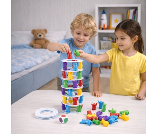 Crazy Penguins on the Tower Family Arcade Game Colorful