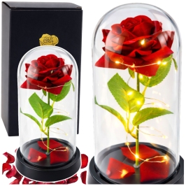 Eternal Rose in Glass Dome LED Lighting Red 21.5 x 11 cm