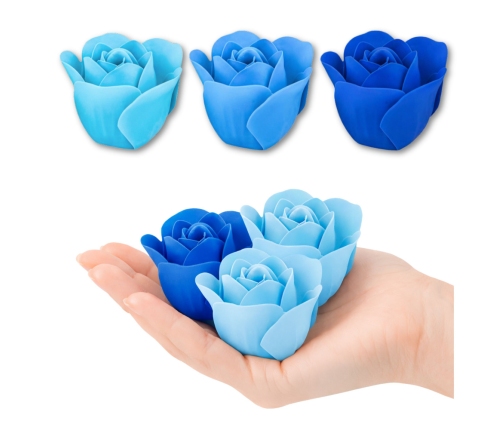 Flower Box Eternal Fragrant Roses Flowers in a Box Blue 18 pcs.