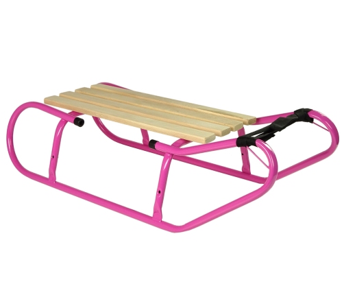 Metal Sled with Backrest Strap Pink