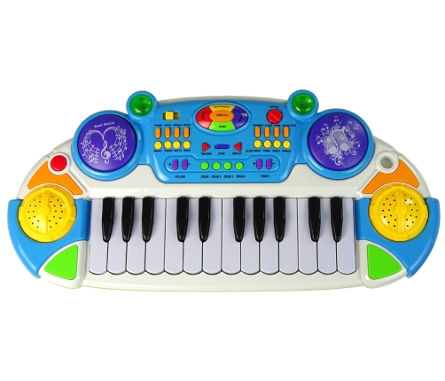 Organ Keyboard Chair Microphone Blue
