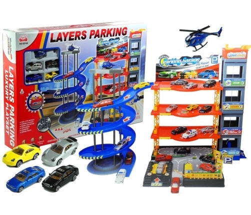 A huge garage + set of 4 cars and helicopter