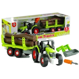 Assembly Tractor with Trailer for Wood Transport Screwdriver