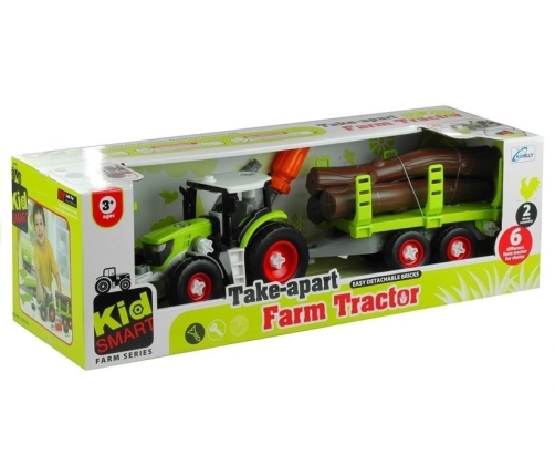 Assembly Tractor with Trailer for Wood Transport Screwdriver
