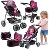 Alice leļļu rati 2in1 Black/Pink