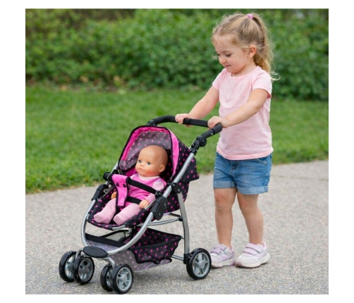 Alice leļļu rati 2in1 Black/Pink