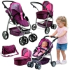 Leļļu rati 2in1 Alice Pink/Black