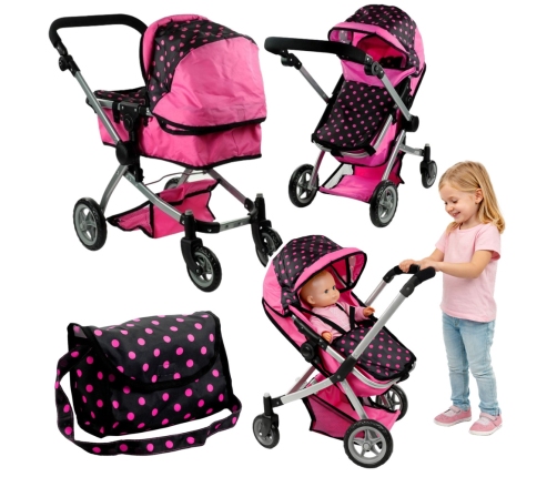Коляска для кукол 2в1 Alice Pink