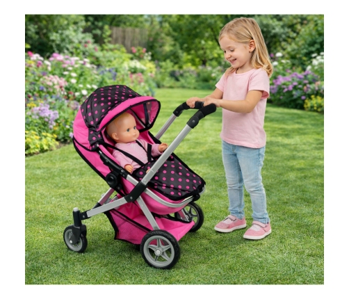 Коляска для кукол 2в1 Alice Pink