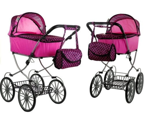 Коляска для куклы Alice Retro XL Pink