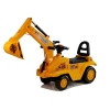Excavator ride-on with a movable arm