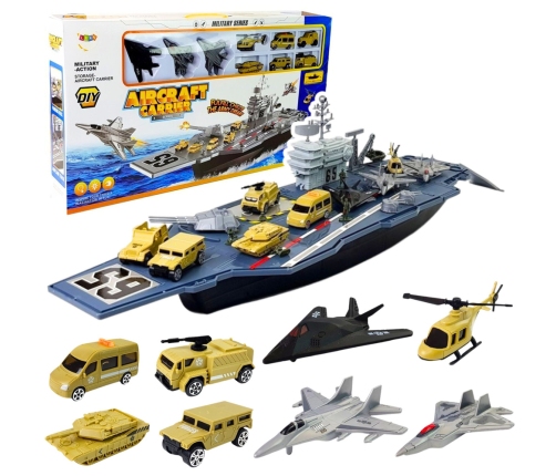 Military Aircraft Carrier Ship with Vehicles 86cm