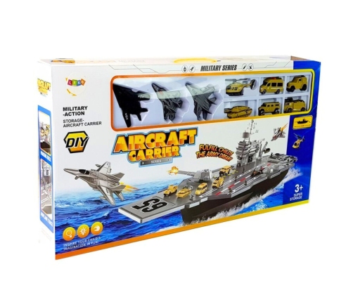 Military Aircraft Carrier Ship with Vehicles 86cm