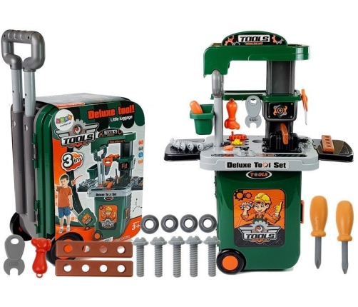 Tool Set in a Wheeled Case Workshop Saw Screwdriver