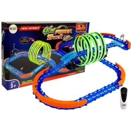 Racing Track Glowing in the Dark with Loops and Remote-Controlled Car Racing Track Glowing in the Dark with Loops and Remote-Controlled Car