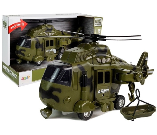 Military Rescue Helicopter 1:16 Hook Sound Light