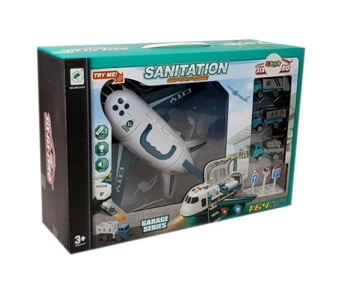 CITY Folding Plane with Cars 1:64 lights and sounds